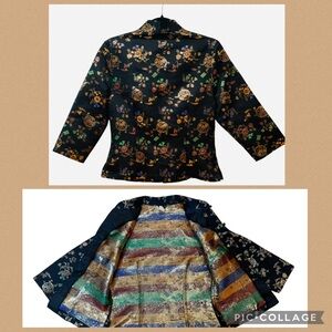 Vintage Frederick's of Hollywood Jacket Floral Brocade Metallic